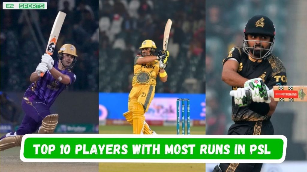 Top 10 Players with Most Runs in Pakistan Super League